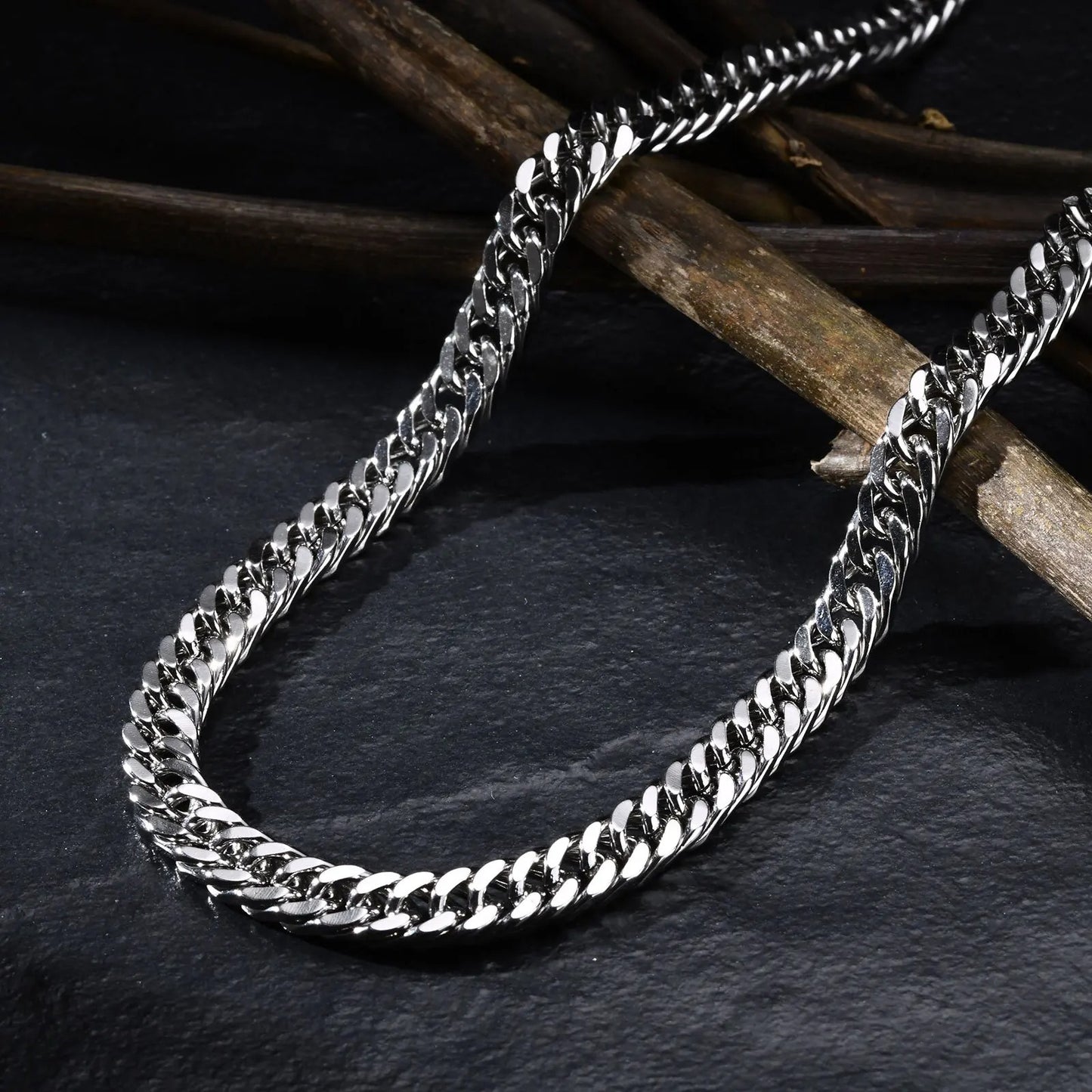 3/5/7/9mm Square Cuban Chain Necklaces for Men Boys,Waterproof Stainless Steel Chain