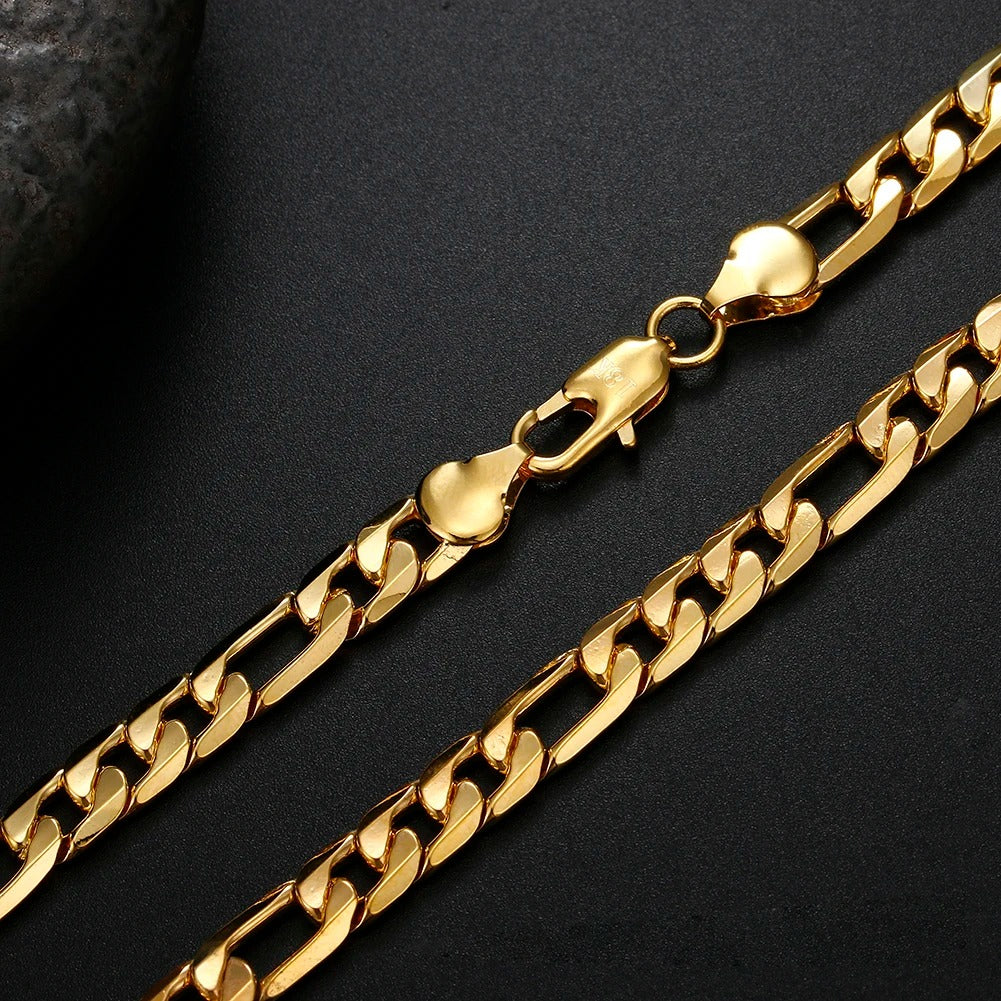 Fine Classic 8MM Sideways 18K Gold Chain