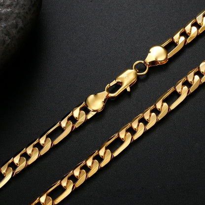 Fine Classic 8MM Sideways 18K Gold Chain