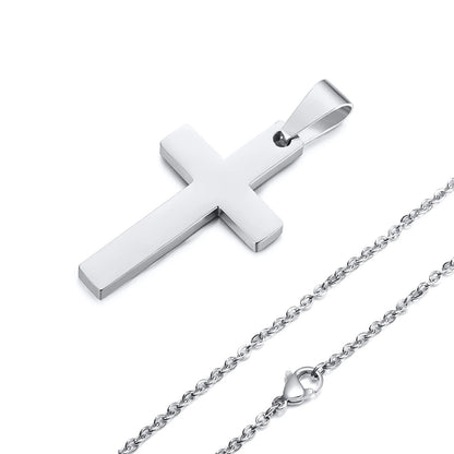 Waterproof Cross Necklaces for Men Male Gifts Jewelry, Anti-allergy Stainless Steel