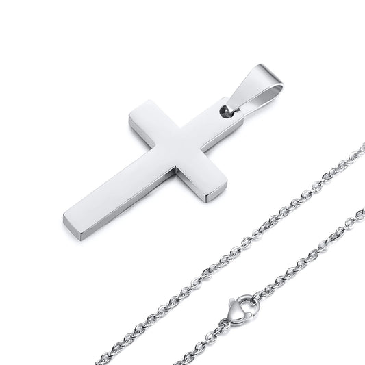 Waterproof Cross Necklaces for Men Male Gifts Jewelry, Anti-allergy Stainless Steel