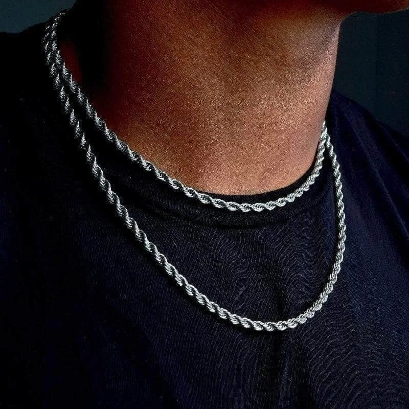 Vnox 2-5mm Rope Chain Necklaces for Men