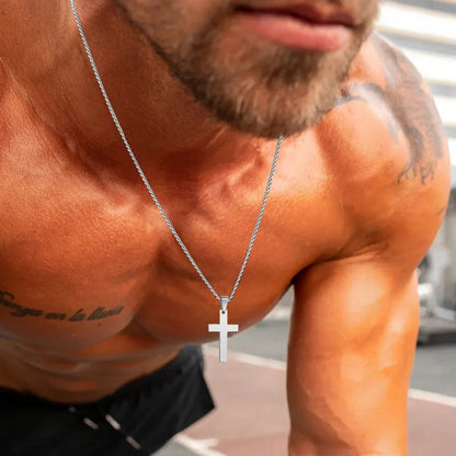 Waterproof Cross Necklaces for Men Male Gifts Jewelry, Anti-allergy Stainless Steel