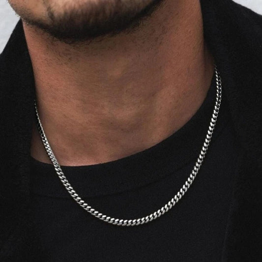 Punk Cuban Chain Necklace For Men 3.5.7 mm Stainless Steel Miami Chain