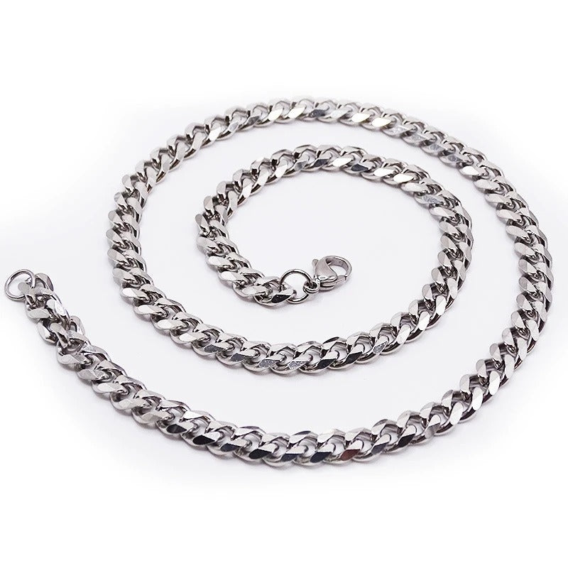 Punk Cuban Chain Necklace For Men 3.5.7 mm Stainless Steel Miami Chain
