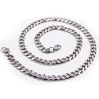 Punk Cuban Chain Necklace For Men 3.5.7 mm Stainless Steel Miami Chain