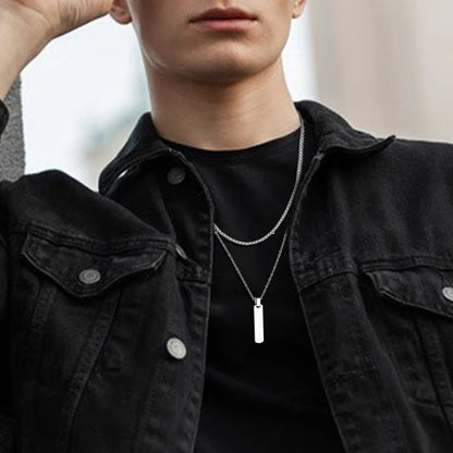 Vertical Bar Stacked Necklaces for Men