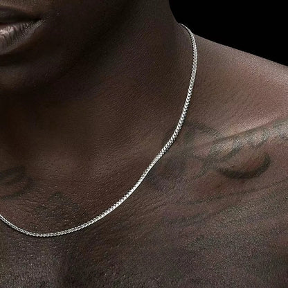 3.5mm Silver Color Stainless Steel Cuban Chain Hiphop Men Necklace Simple Jewelry Necklace