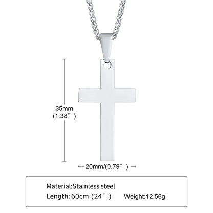 Waterproof Cross Necklaces for Men Male Gifts Jewelry, Anti-allergy Stainless Steel