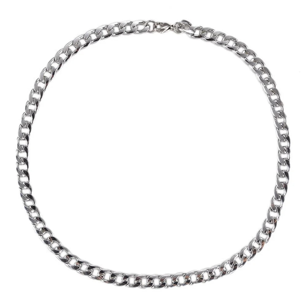 Hip Hop Cuban Chain Rock Stainless Steel Basic Chain Men Necklace Simple