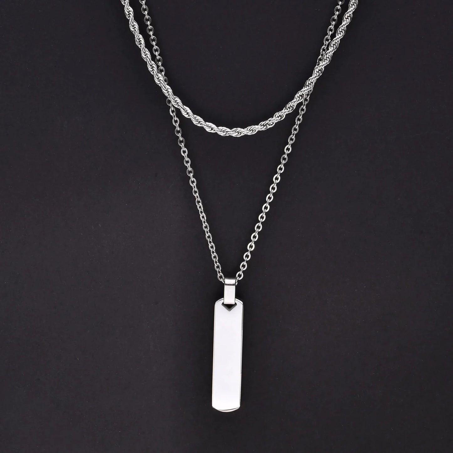 Vertical Bar Stacked Necklaces for Men