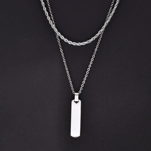 Vertical Bar Stacked Necklaces for Men